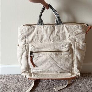 Cream Canvas Backpack